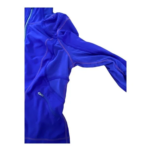 Zella Double Mesh Workout Track Jacket Purple size XL Slimming Cooling - Picture 16 of 16